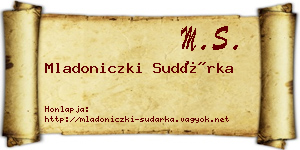 Mladoniczki Sudárka névjegykártya